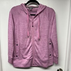 T by Talbots Womens Pink Full Zip Dry Fit Jacket Size PS Small Petite Pockets